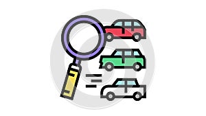 search vehicles color icon animation