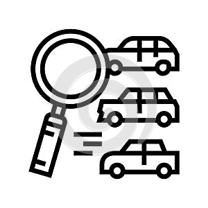 search vehicles line icon vector illustration