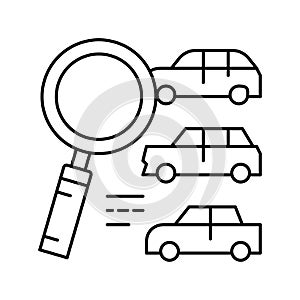 search vehicles line icon vector illustration