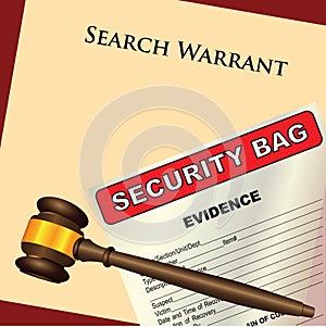 Search Warrant and evidence photo
