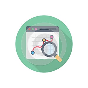 Search webpage chart vector flat colour icon