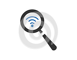 Search wi-fi connection icon flat vector image