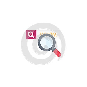 Search WWW vector flat colour icon
