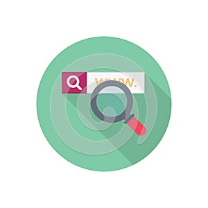 Search WWW vector flat colour icon