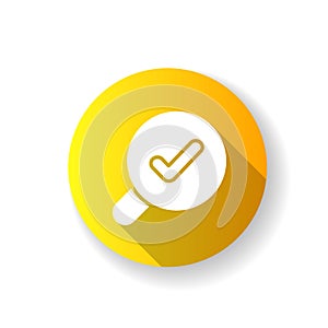 Search yellow flat design long shadow glyph icon