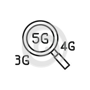 Searching 5G connection icon line design. Searching, 5g, connection, icon, mobile, wireless, technology vector