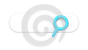 Searching bar internet navigational string blue magnifier front view realistic 3d icon vector