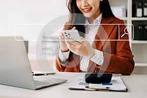 Searching Browsing Internet Data Information Networking Concept with blank search bar