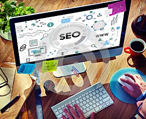 Searching Engine Optimizing SEO Browsing Concept photo