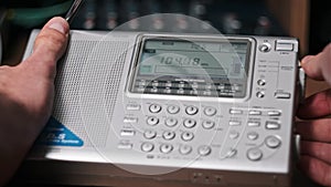 Searching Frequency of Radio Stations on Modern Radio With Digital LCD Scale