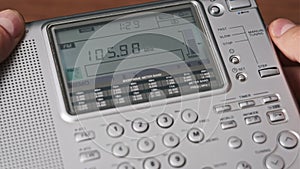 Searching Frequency of Radio Stations on Modern Radio With Digital LCD Scale