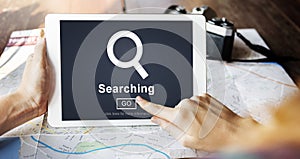 Searching Magnify Browsing Search Engine Optimization Concept