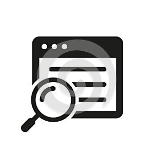 Searching results with magnifying glass icon