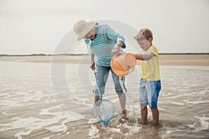 Searching for Sealife with Grandma