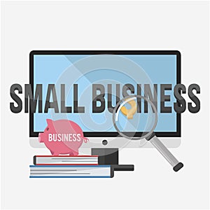 Searching For Small Business On The Internet Illustration