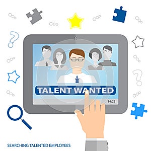 Searching talented employees. Searching professional employees. Choosing the perfect candidate for the job.