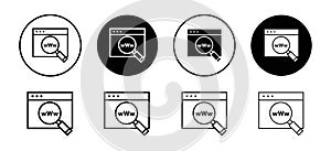 Searching website icon vector set collection for web