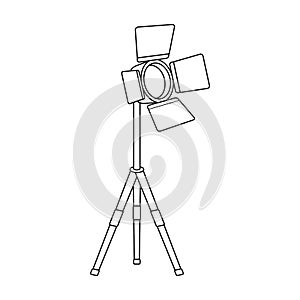 Searchlight for cinema.Making movie single icon in outline style vector symbol stock illustration web.