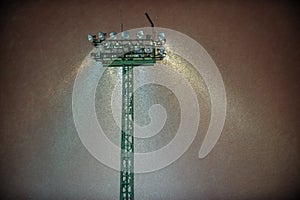 Searchlight and snowfall