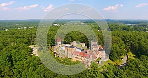 Searles Castle aerial view, New Hampshire, USA