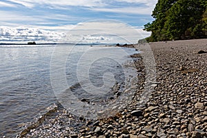 Sears Island in Maine rocky beach