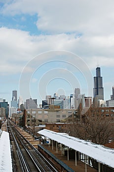 Sears Tower and the Train photo