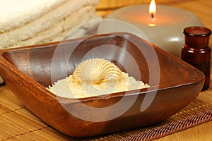 Seasalt and shell in spa photo
