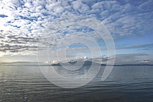 seascape in Aegean sea under a dramatic sky