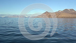 seascape of the arctic ocean in the coast of Svalbard Islands, Norway