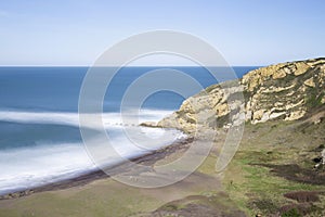 Seascape in Azkorri beach, Biscay, Spain photo