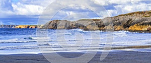 Seascape from Beach of Arnao, Spain photo