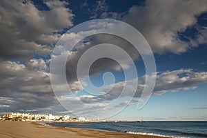 Seascape from the beach at benalmadena spain