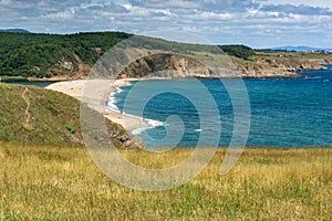 Seascape with beach at the mouth of the Veleka River, Sinemorets village, Bulgaria