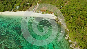 Seascape with beah on the island of Boracay, Philippines.