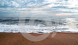 Seascape with beautiful blue sky background in the morning holiday, fresh and relax.