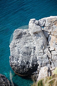 Seascape with beautifully shaped rock