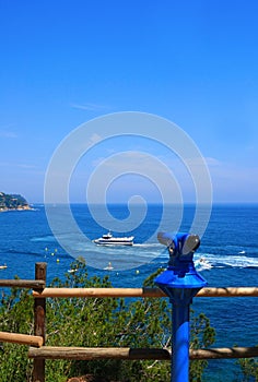 Seascape and binoculars (Costa Brava, Spain)