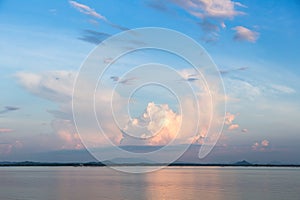 Seascape with blue sky and cloud