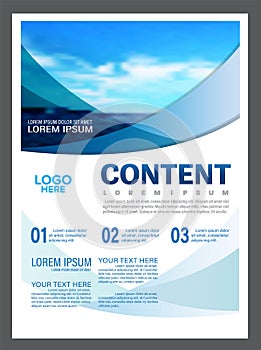 Seascape and blue sky presentation layout design template background for tourism travel business. illustration