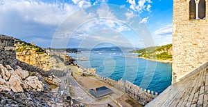 Seascape with Church of St Peter in Porto Venere, Italy