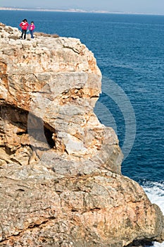 Seascape, cliff in the mediterranean sea, greatness of nature