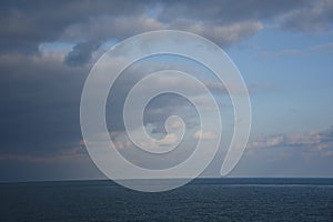 Seascape with clouds in Ä°stanbul, Turkey