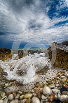 Seascape on a cloudy day