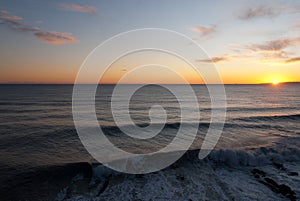 Seascape on the coast of Boccadasse in Genoa