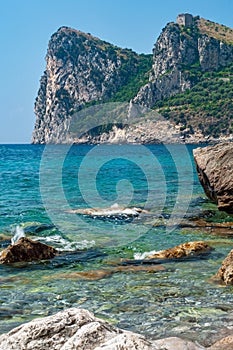 Seascape depicting the Punta Campanella mountain, taken from Nerano photo