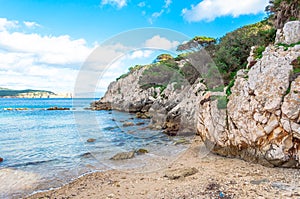 Seascape from dragunara bay sardinia