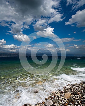 Seascape and dramatic cloudscape