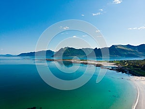 Seascape in Gimsoysand, Lofoten islands, Norway