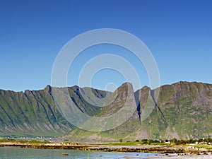 Seascape in Gimsoysand, Lofoten islands, Norway