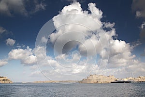 Seascape of the Grand Harbour in Malta